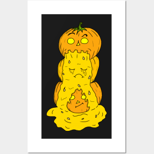 Halloween Stacked Pumpkins Puke Patch Posters and Art
